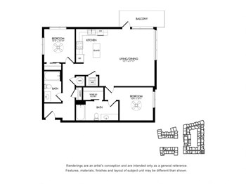 2F w/ Balcony floor plan